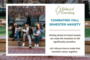 College students sitting together on a bench while studying and overcoming school anxiety