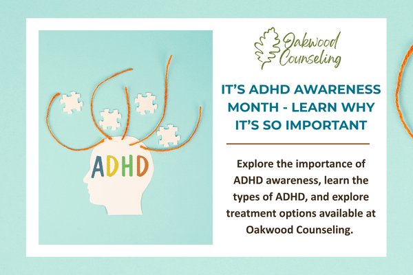 Blog cover photo promoting ADHD awareness month with a side profile head