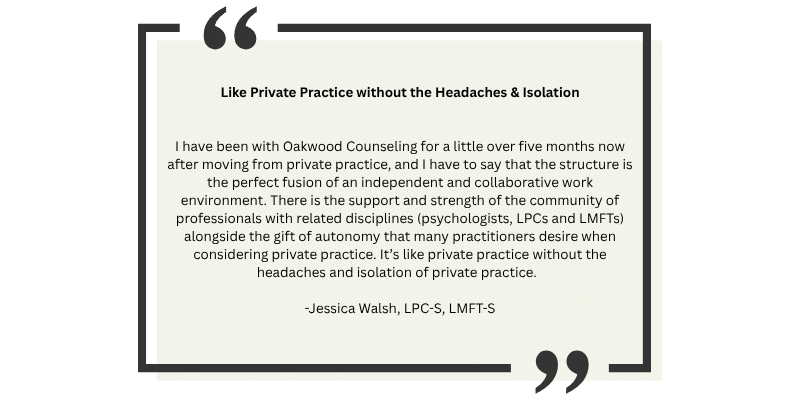 Oakwood Counseling - A Counseling & Assessment Center Oakwood Staff Testimonial from Jessica
